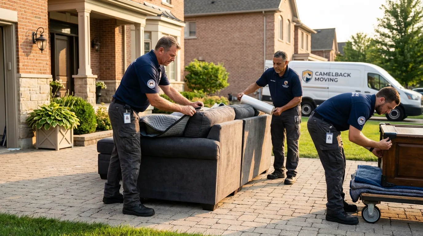 Large estate moving crew wrapping furniture in Villa Park, CA